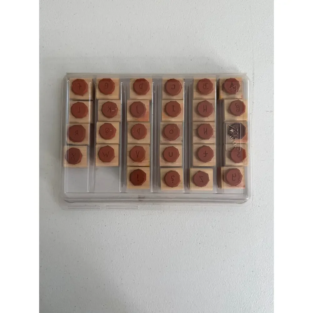 Stamping’ up wooden alphabet letter stamps set 28 pieces